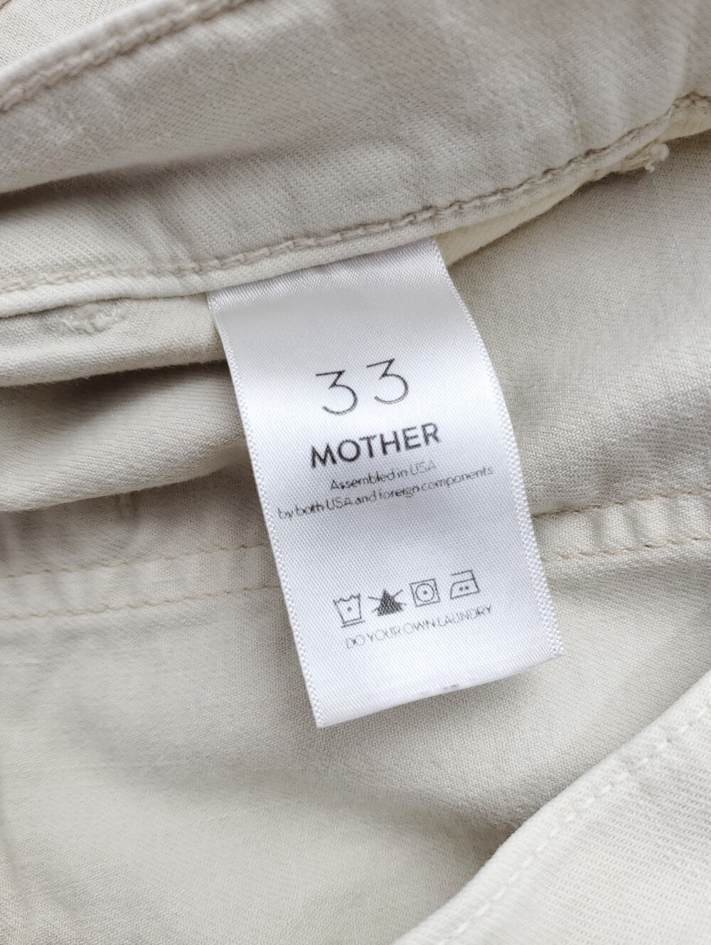 MOTHER Cream High-Rise Ankle Cropped Jeans - Picture 2 of 14